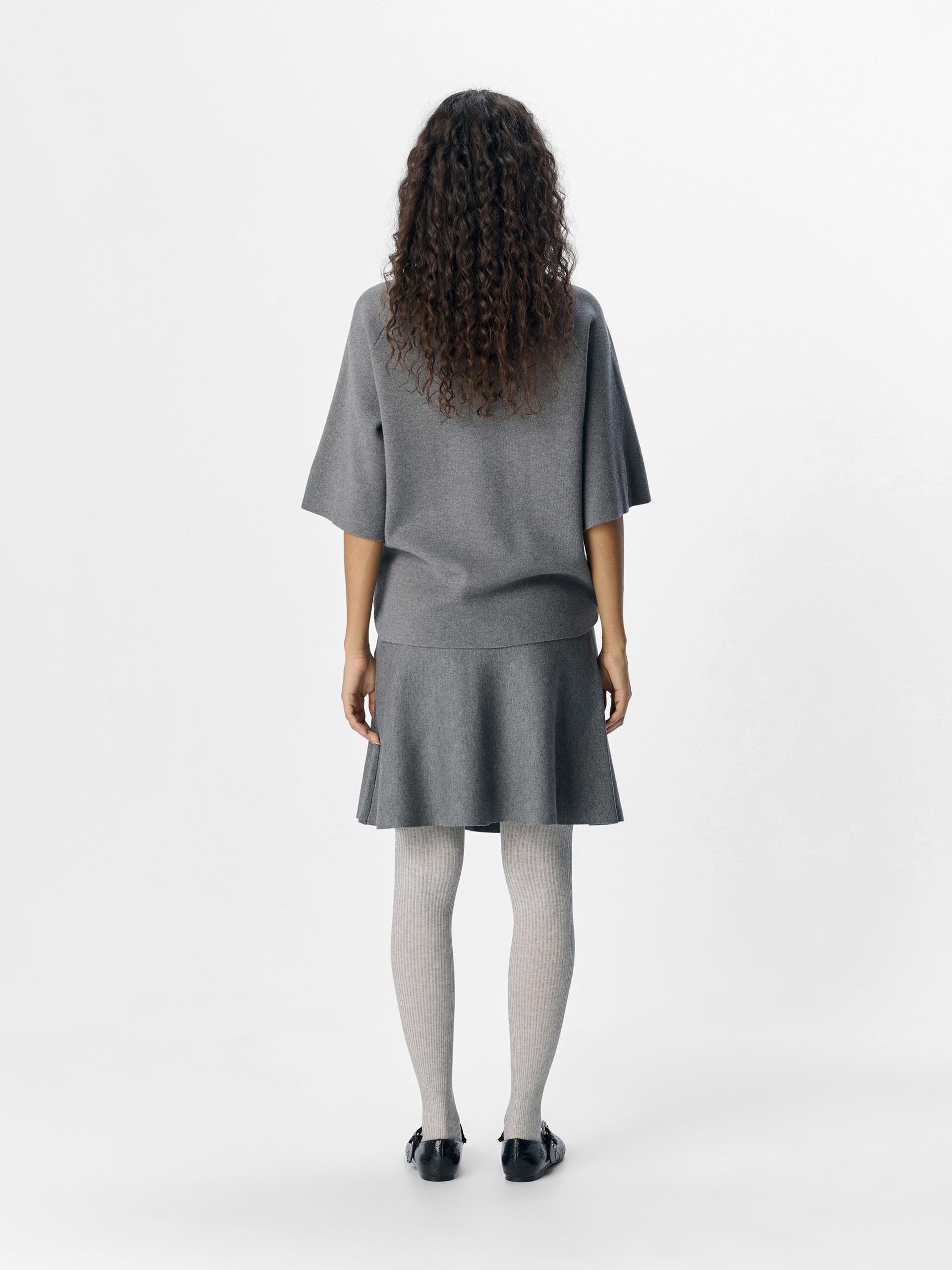 Carousel image - KNITTED TOP, Medium Grey Melange | 3