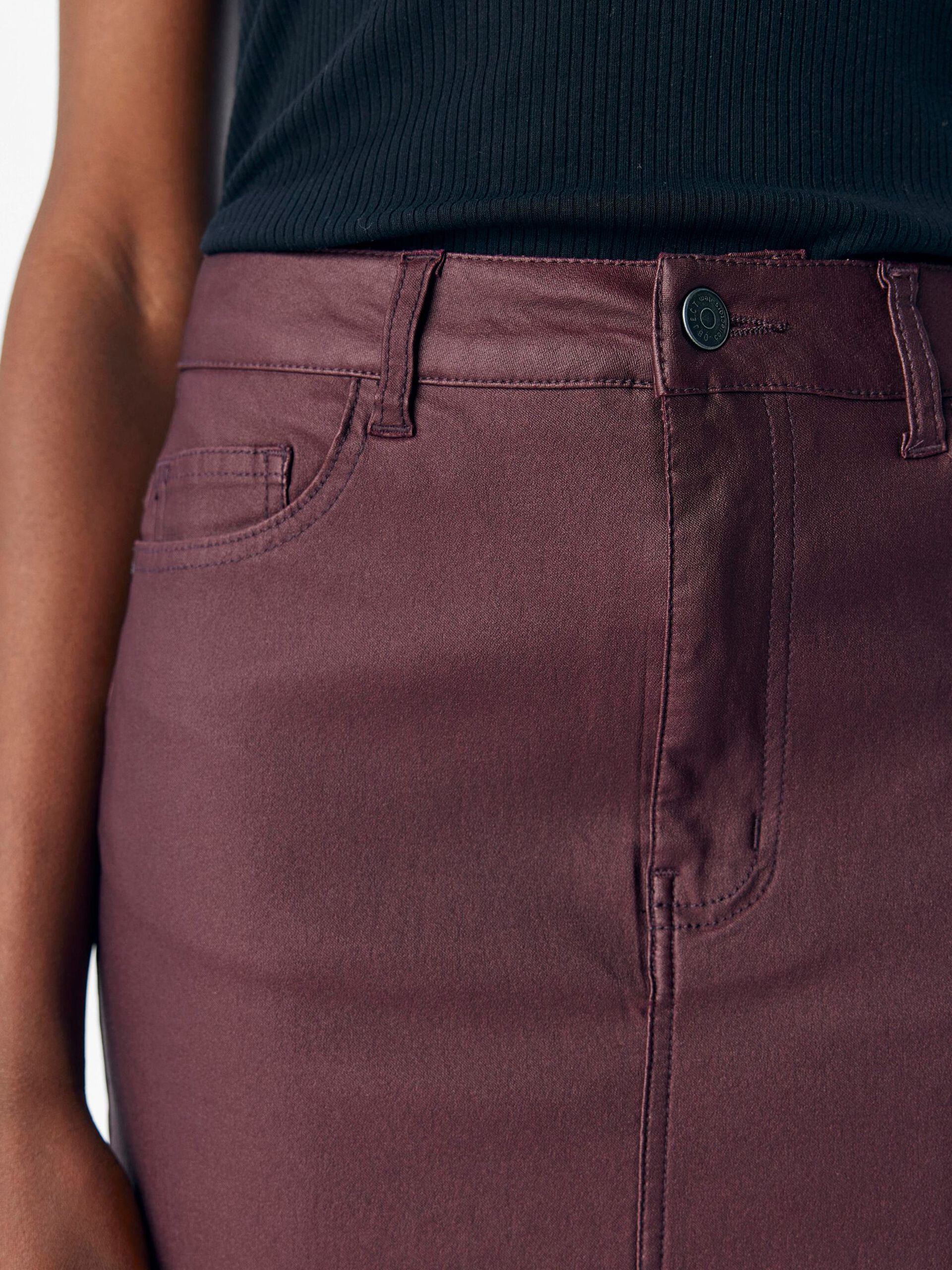 Carousel image - COATED MIDI SKIRT, Mauve Wine | 5