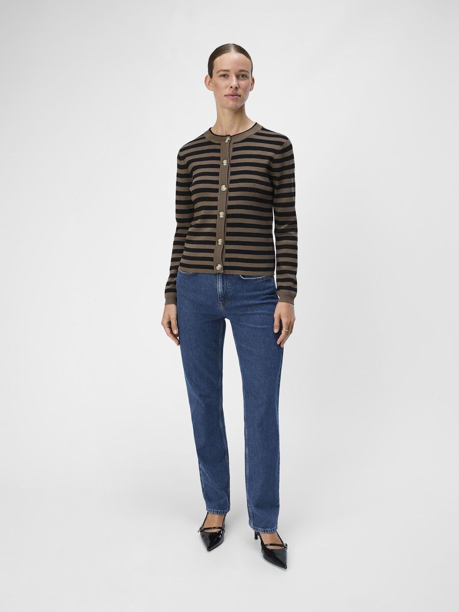 Carousel image - OBJESTER  KNITTED CARDIGAN, Morel | 4
