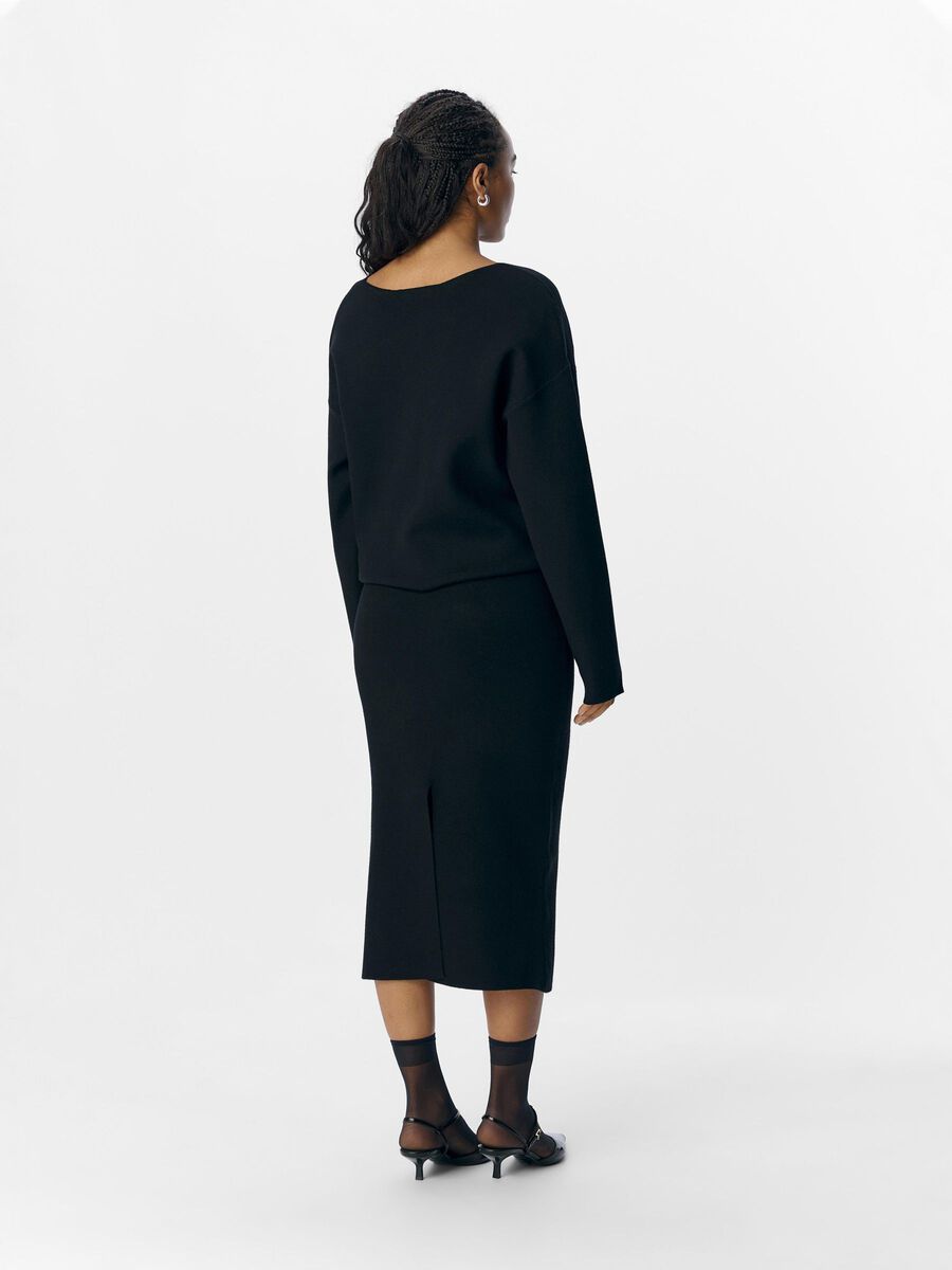 OBJECT COL EN V PULL EN MAILLE, Black, highres - 23044288_Black_004.jpg