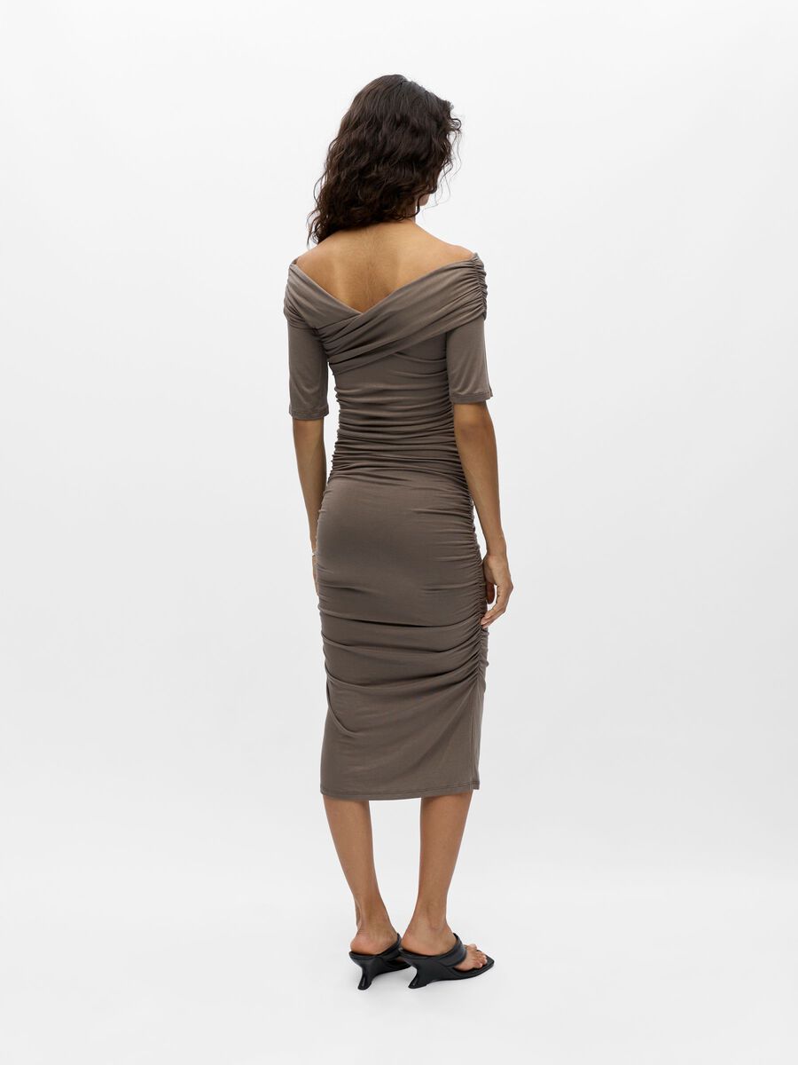Product carousel image - OFF-SHOULDER RUCHED DRESS, Morel | 2
