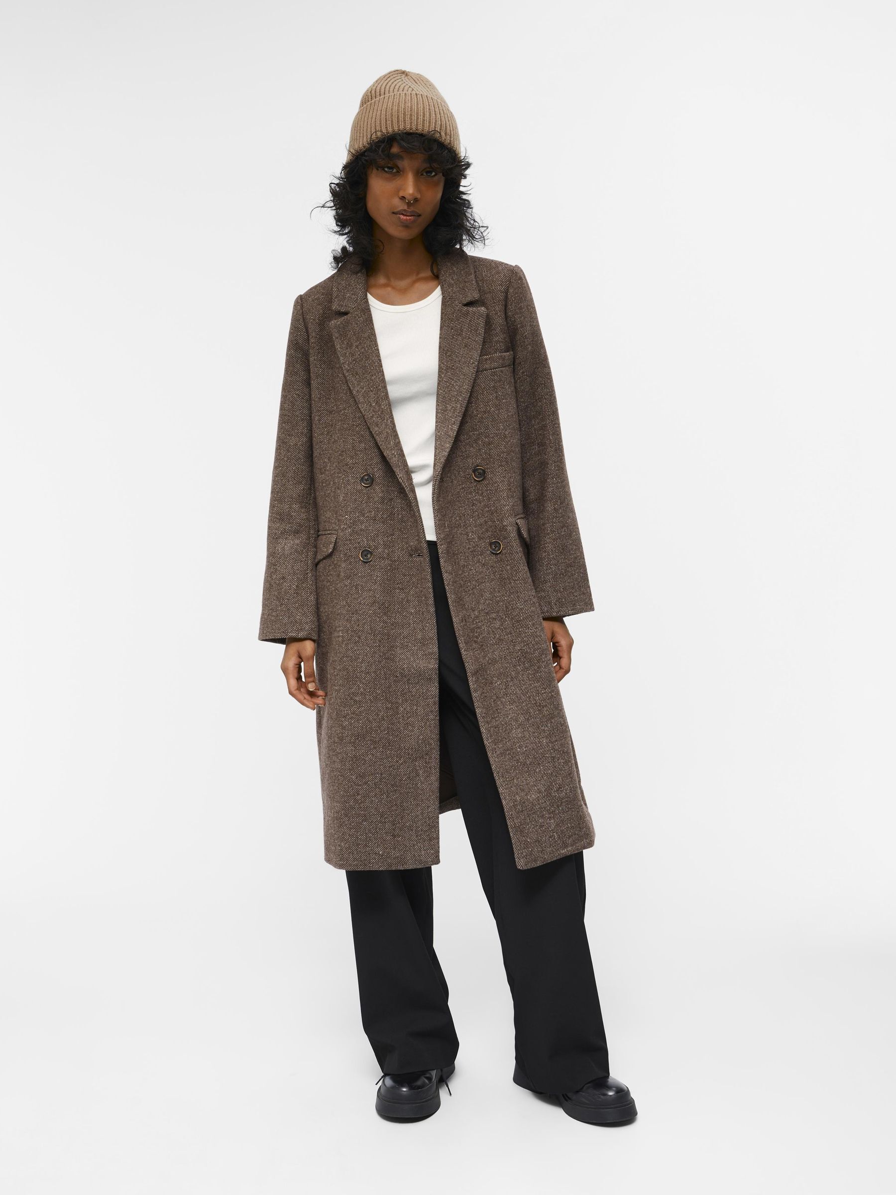 WOOL BLEND COAT Brown .OBJECT CI UK