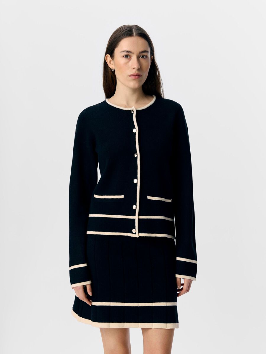 OBJECT KNITTED CARDIGAN, Black, highres - 23048170_Black_1237536_003.jpg
