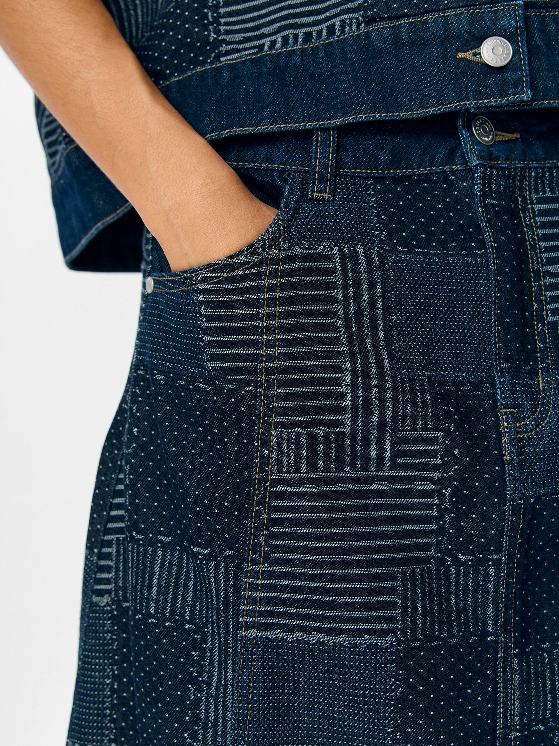 Carousel image - DENIM MINI SKIRT, Dark Blue Denim | 5