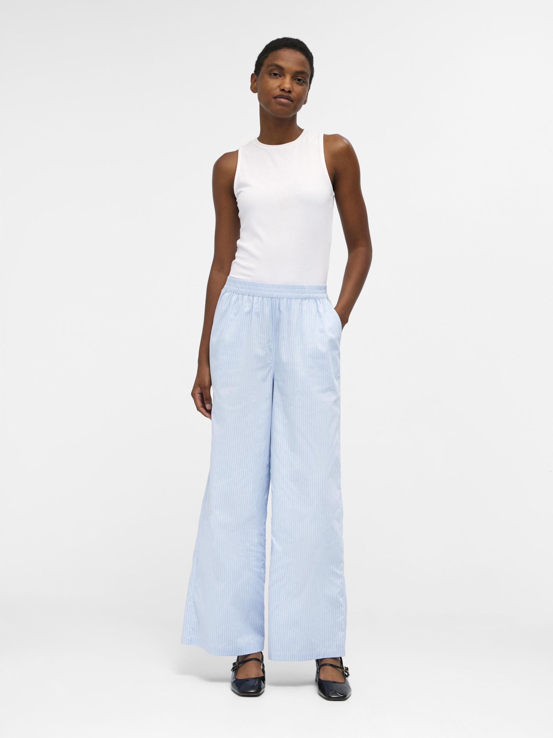 Blue striped on sale trousers