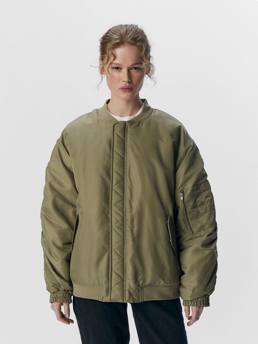 OBJECT OVERSIZED BOMBER JACKET, Taupe Gray, highres - 23043258_TaupeGray_003.jpg