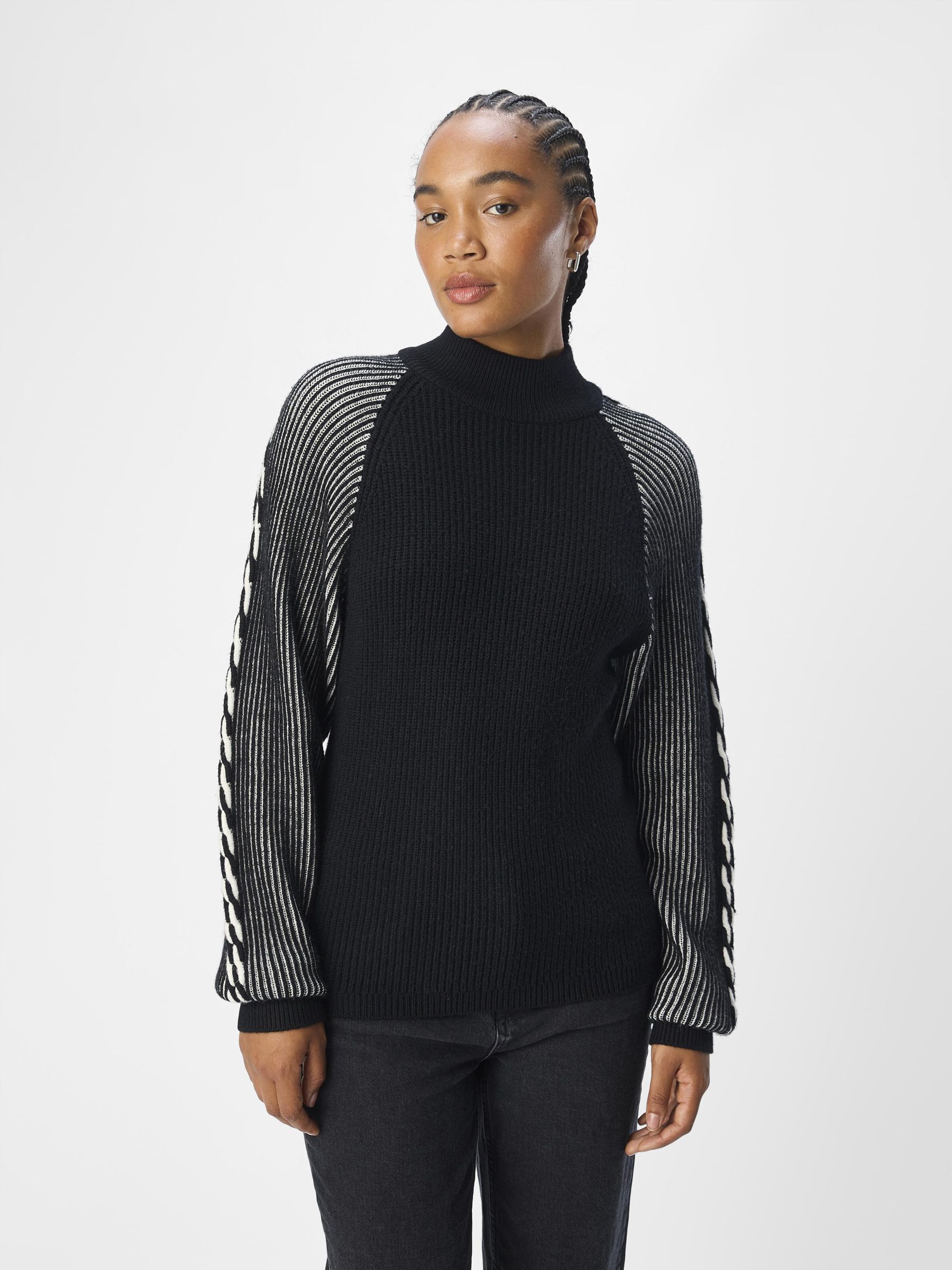 RIBBED KNITTED PULLOVER Black .OBJECT CI UK