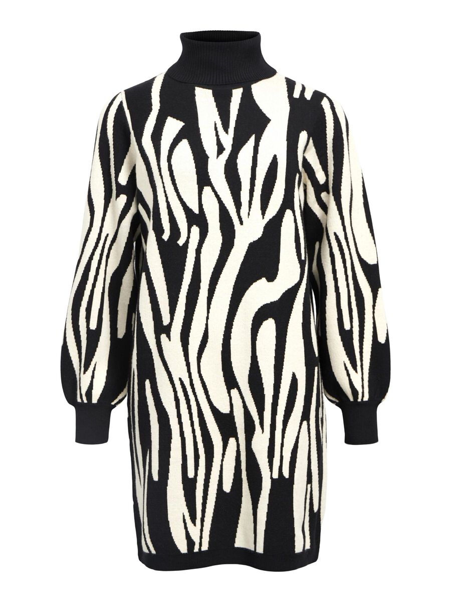 Carousel image - OBJRAY KNITTED DRESS, Black | 1