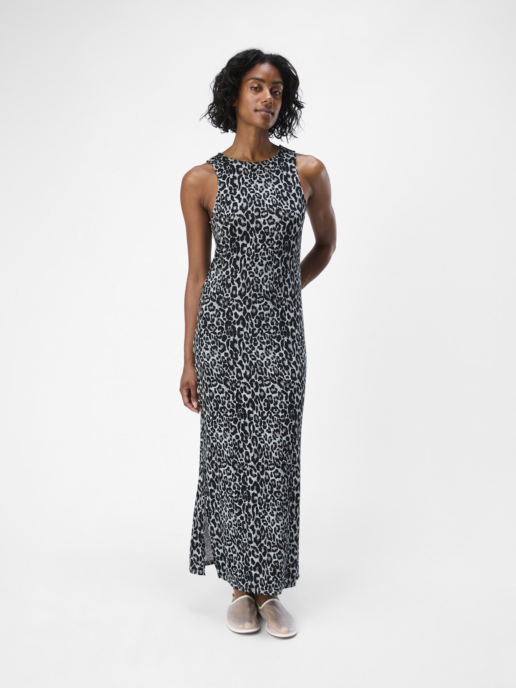Grey and black leopard print dress hot sale