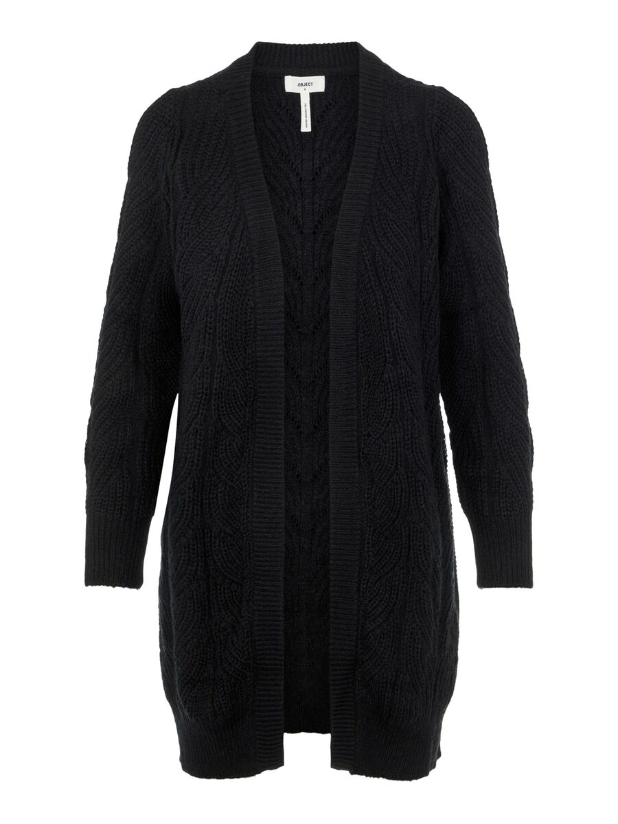 Object Collectors Item LONG KNITTED CARDIGAN, Black, highres - 23030187_Black_001.jpg