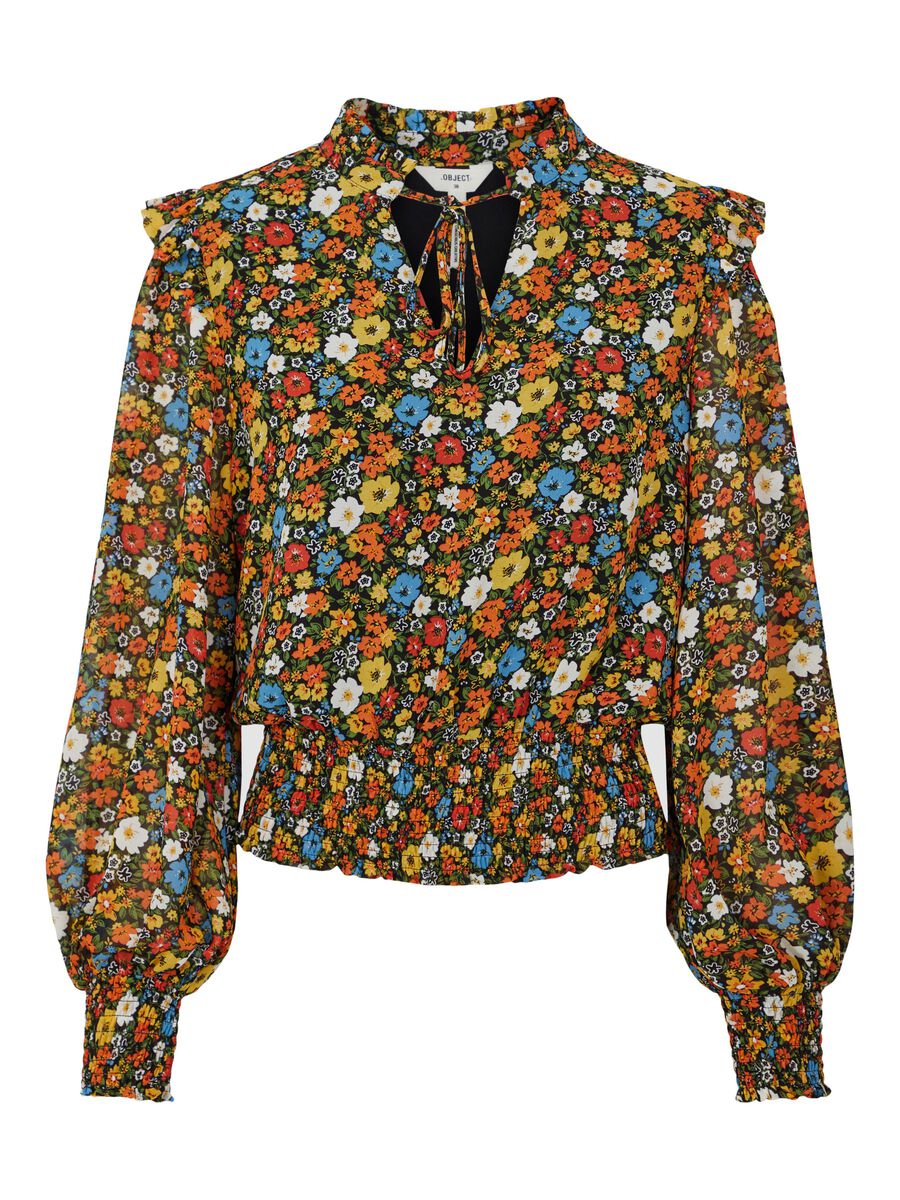 OBJECT FLORAL SMOCK TOP, Black, highres - 23036129_Black_873357_001.jpg