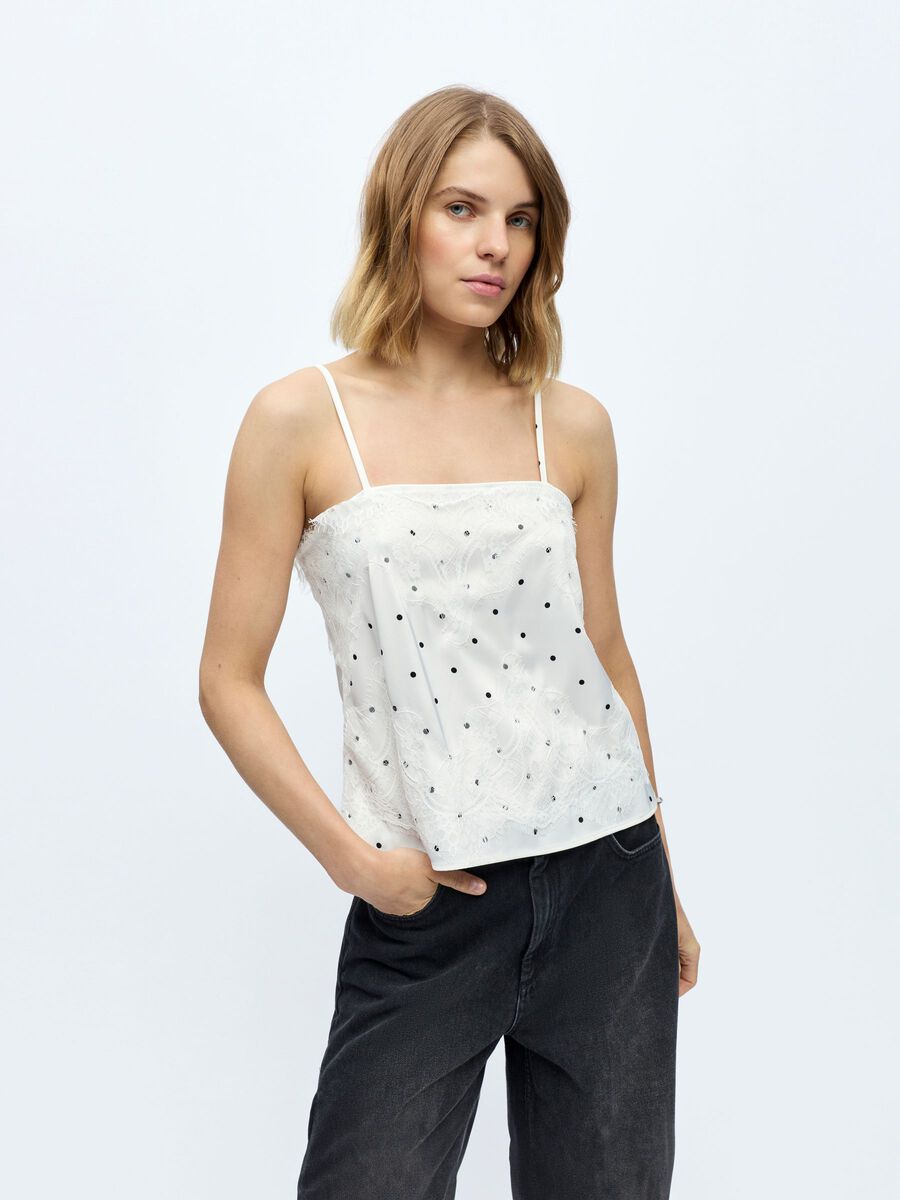 Product carousel image - BLONDE-CAMISOLE STROPTOP, Cloud Dancer | 1