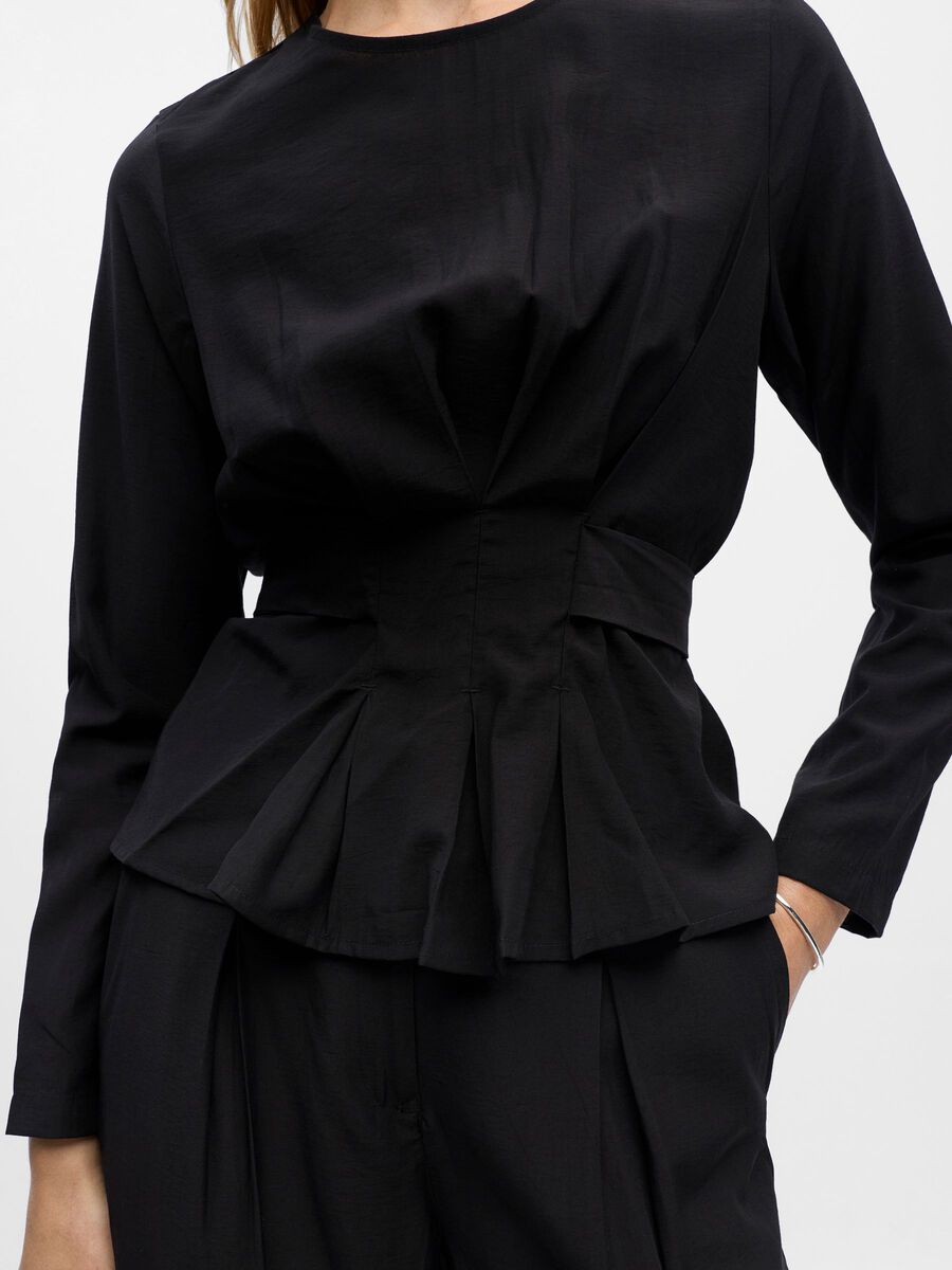 Carousel image - PLEATED BLOUSE, Black | 5
