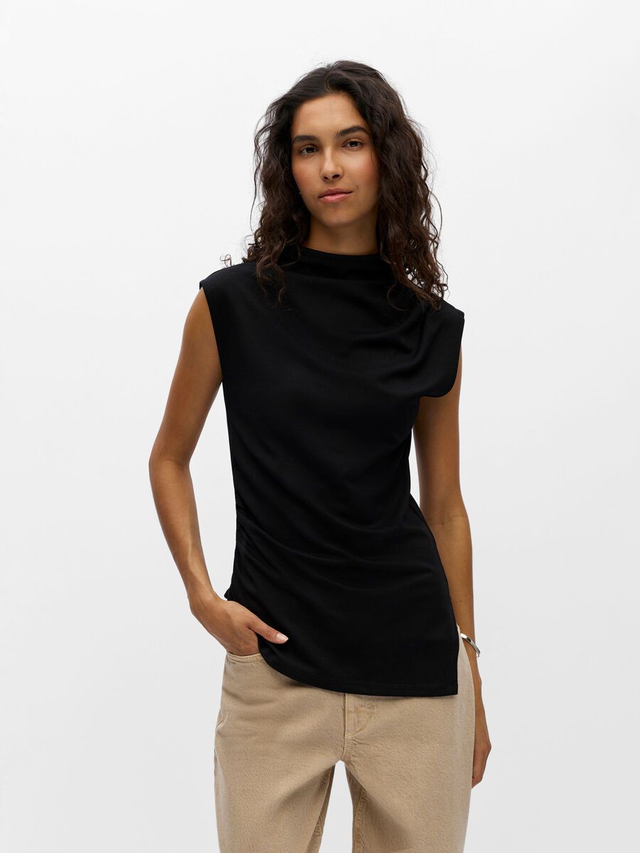 Product carousel image - GEPLOOID ASYMMETRISCH TOP, Black | 1