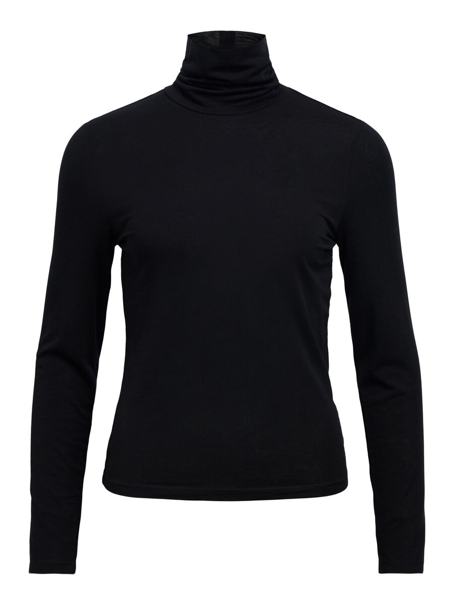 Carousel image - TURTLENECK TOP, Black | 1