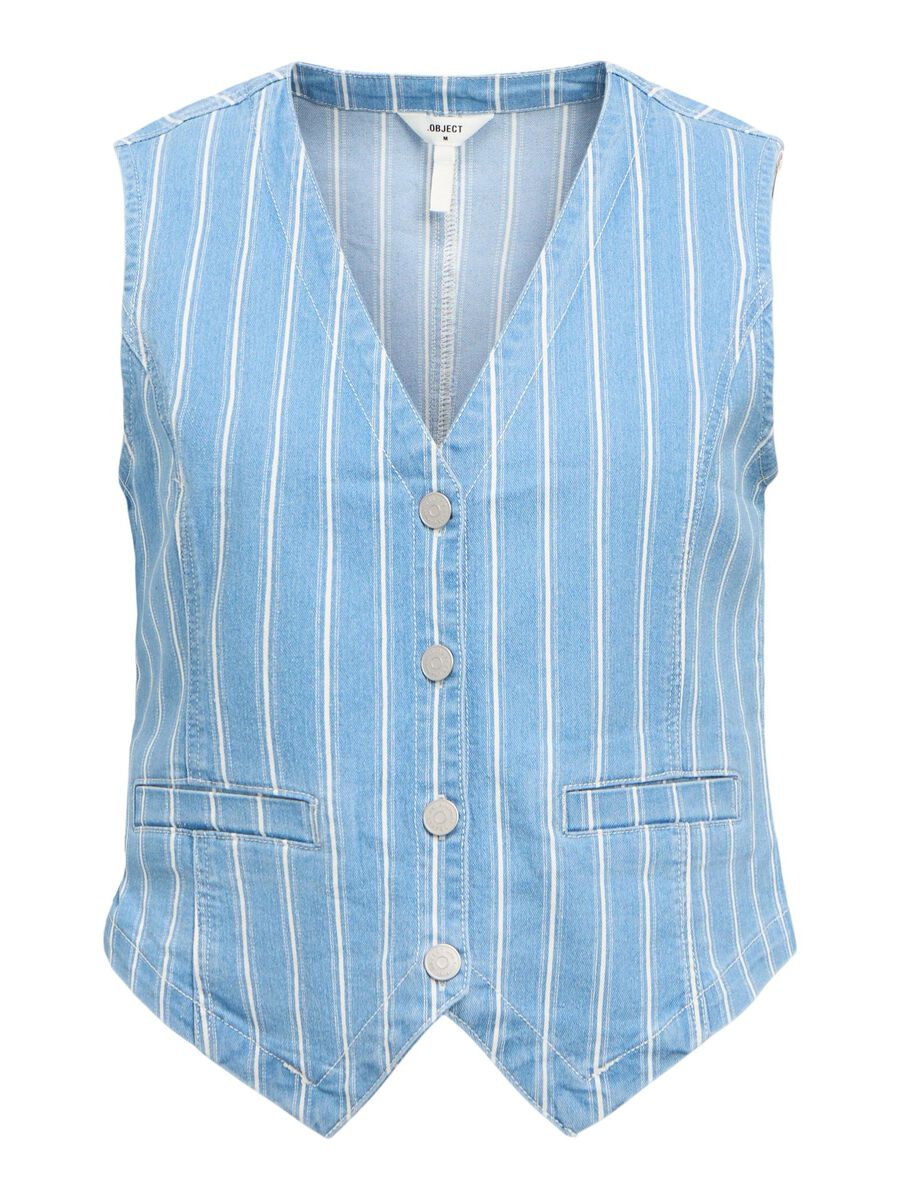 OBJECT STRIPED WAISTCOAT, Light Blue Denim, highres - 23046637_LightBlueDenim_1195390_001.jpg