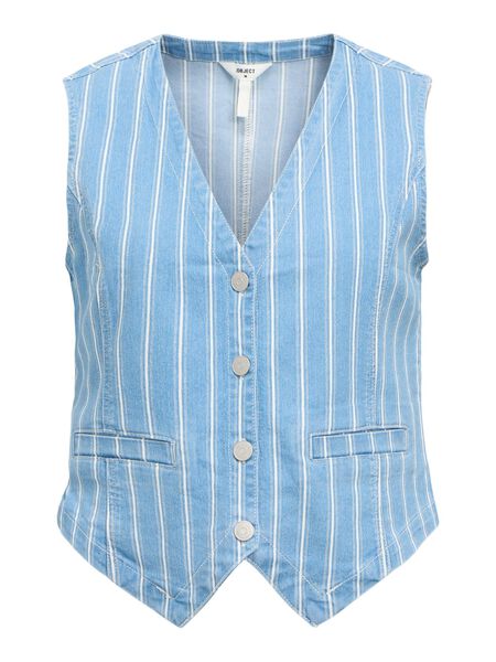 OBJECT STRIPED WAISTCOAT, Light Blue Denim, highres - 23046637_LightBlueDenim_1195390_001.jpg