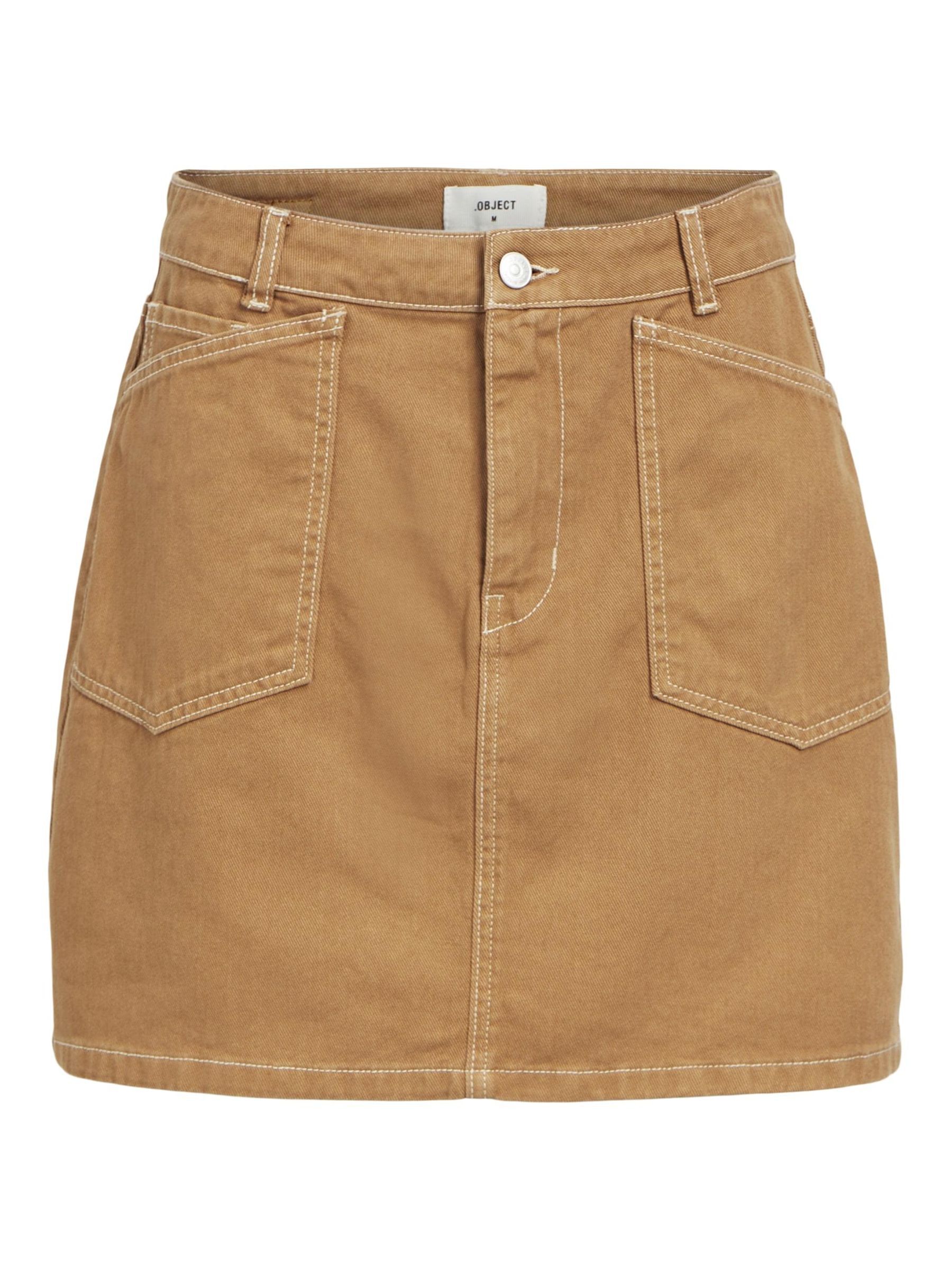 Dried tobacco suede mini skirt top