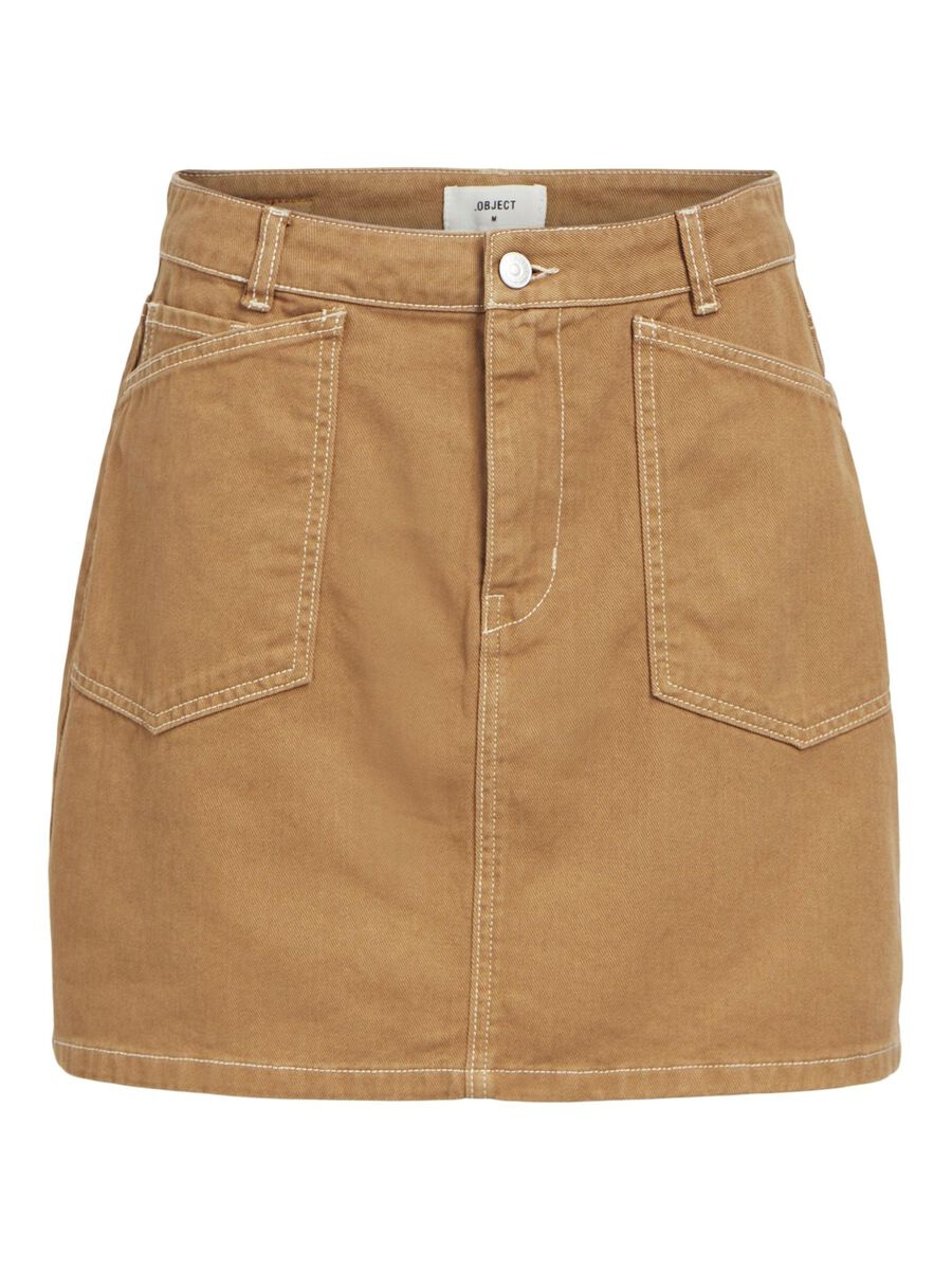 Object Collectors Item TWILL MINI SKIRT, Tobacco Brown, highres - 23043666_TobaccoBrown_001.jpg
