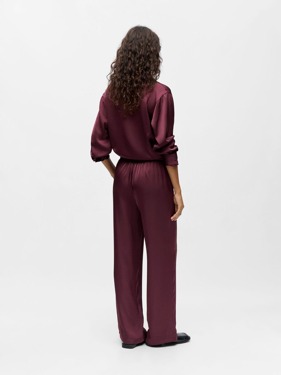 Carousel image - SATIN TROUSERS, Mauve Wine | 3