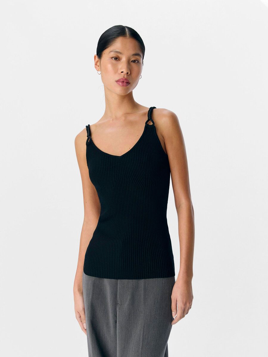 OBJECT KNITTED TANK TOP, Black, highres - 23046325_Black_003.jpg