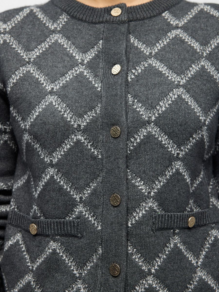 Product carousel image - KNITTED CARDIGAN, Dark Grey Melange | 3