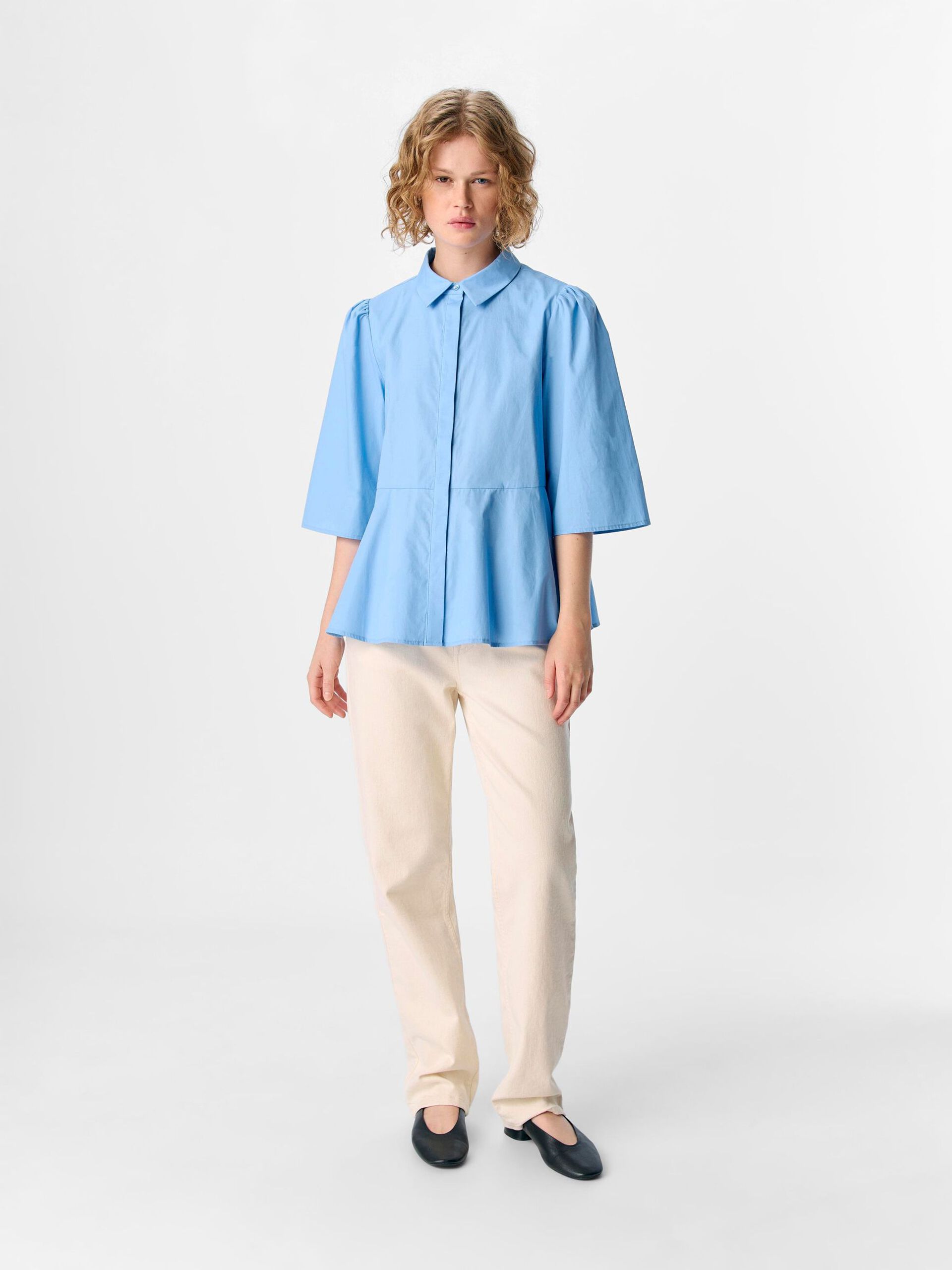 Carousel image - PEPLUM SHIRT, Brunnera Blue | 4