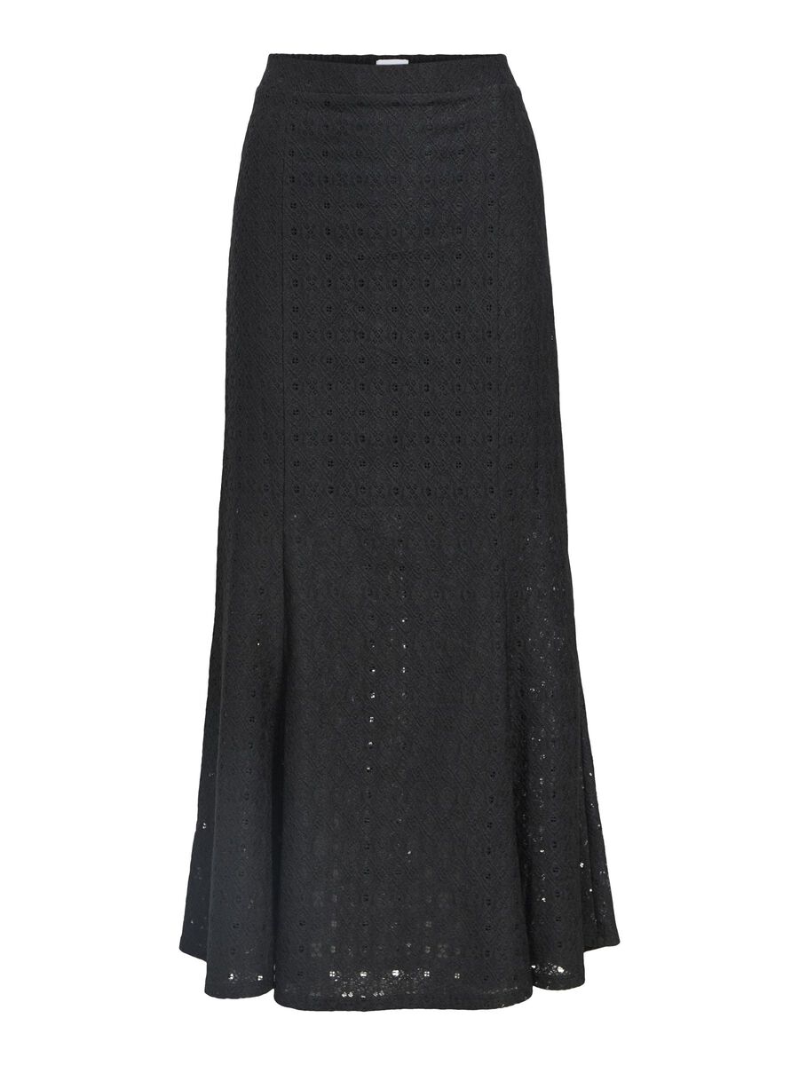 OBJECT BRODERIE MAXI SKIRT, Black, highres - 23047463_Black_001.jpg