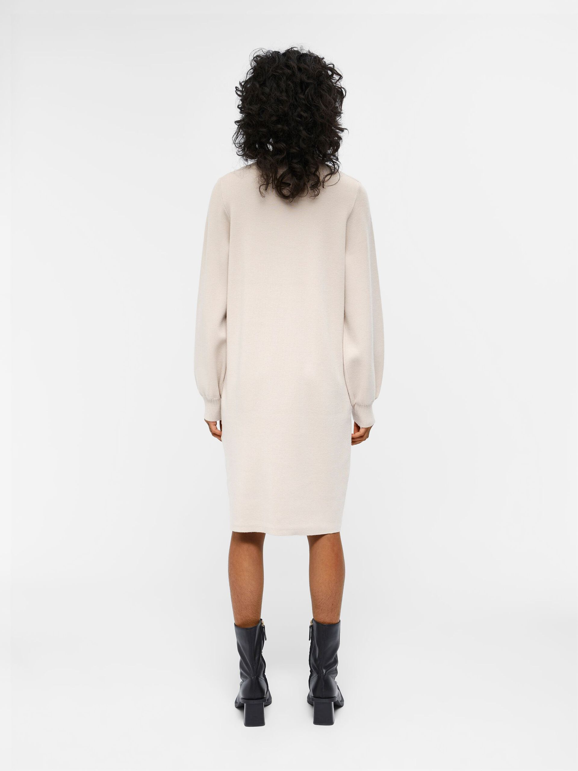 Carousel image - LONG SLEEVED KNITTED DRESS, Silver Gray | 3