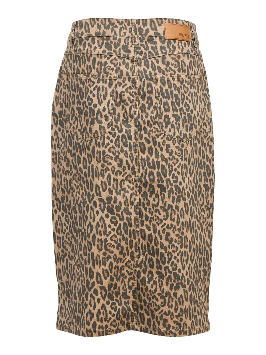 Zara Leopard Denim Pencil Skirt New Look Leopard Print Midi Denim