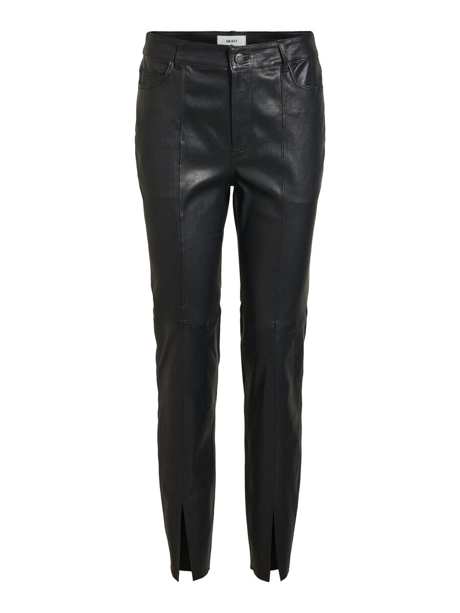 Object Collectors Item SLIM FIT LEATHER TROUSERS, Black, highres - 23036245_Black_001.jpg