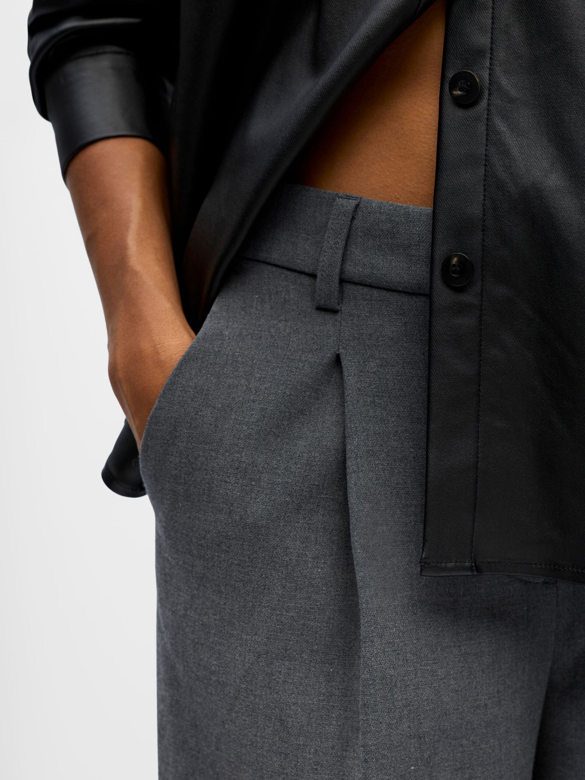 Carousel image - LARGE PANTALON, Dark Grey Melange | 5
