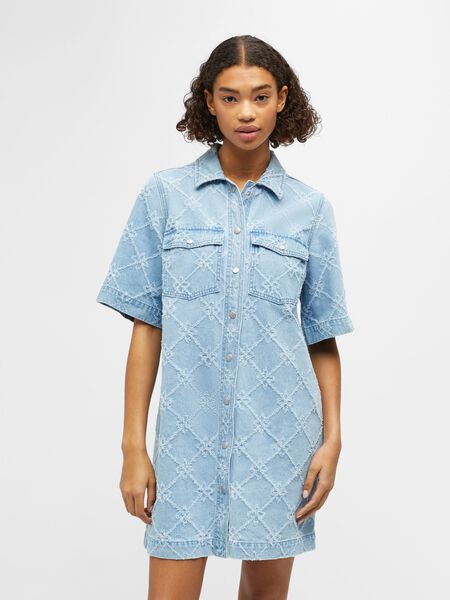Object Collectors Item DENIM MINI DRESS, Light Blue Denim, highres - 23041387_LightBlueDenim_003.jpg