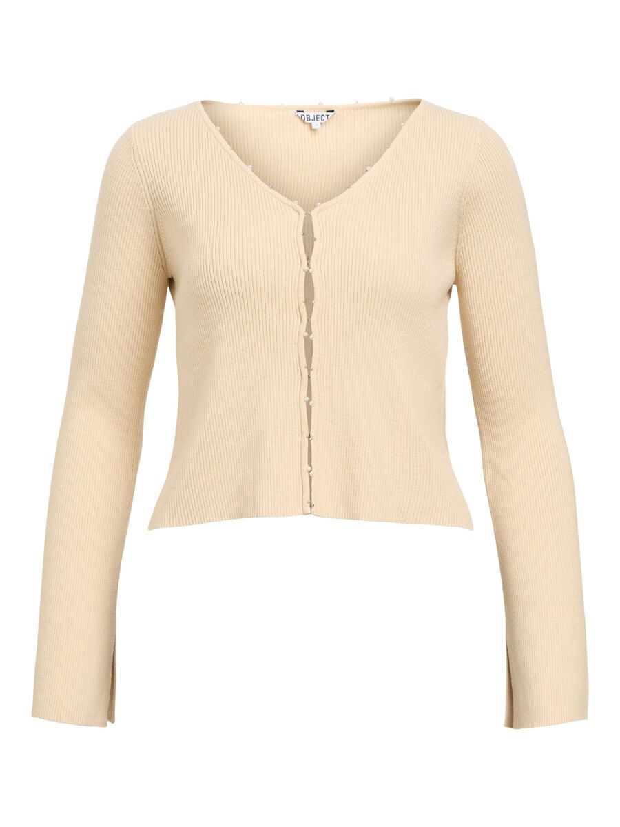 OBJECT LIGHTWEIGHT KNITTED CARDIGAN, Sandshell, highres - 23046073_Sandshell_001.jpg