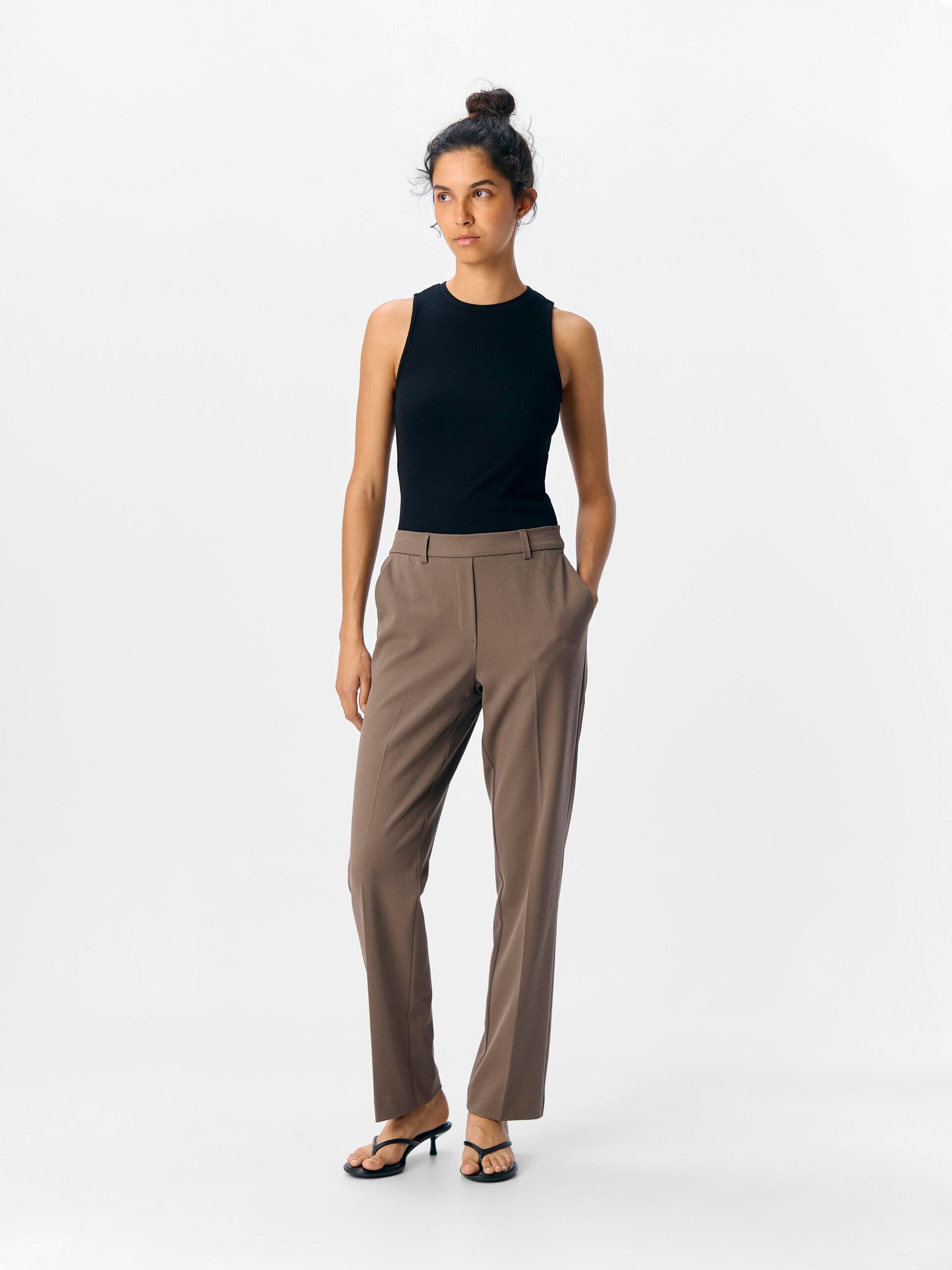 Carousel image - OBJLISA STRAIGHT-LEG TROUSERS, Morel | 4