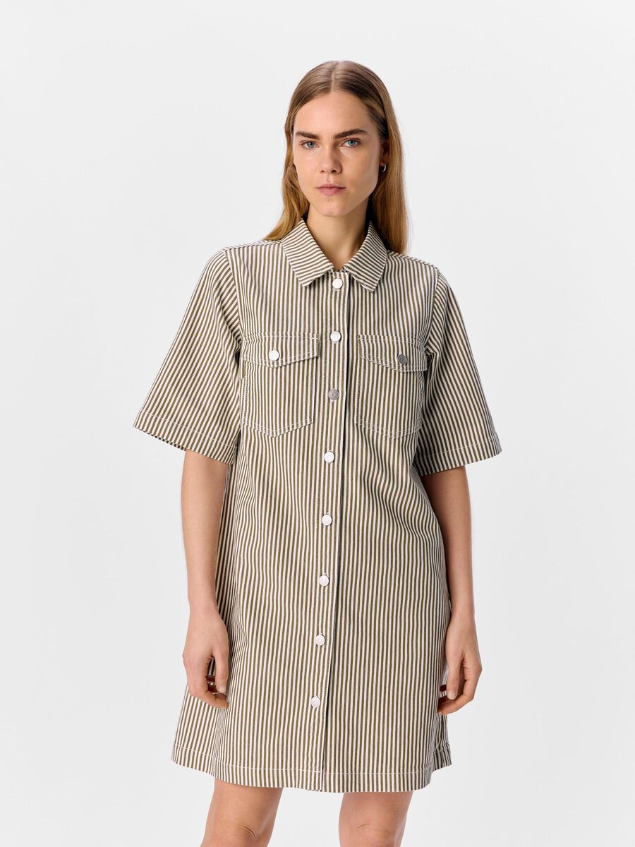 OBJECT STRIPED  DENIM DRESS, Cloud Dancer, highres - 23047065_CloudDancer_1201326_003.jpg