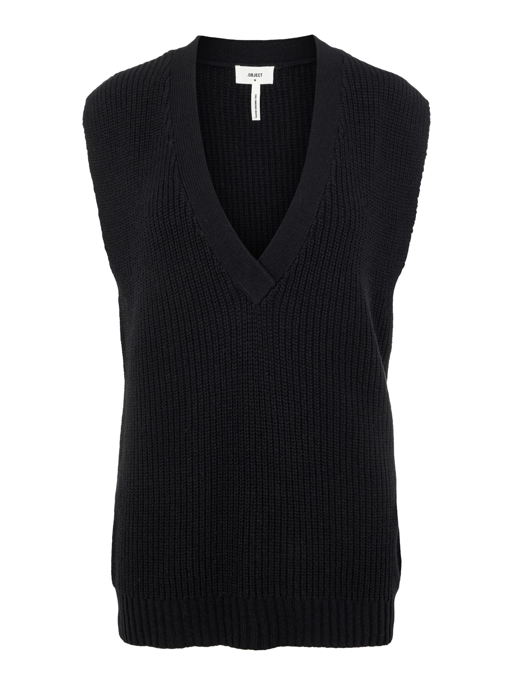 knitted vest black