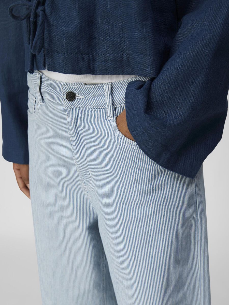Carousel image - PINSTRIPE WIDE FIT JEANS, Light Blue Denim | 5