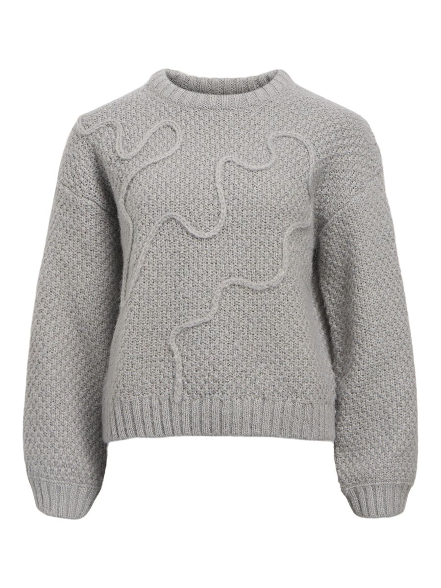 OBJECT TEXTURIERTER STRICKPULLOVER, Medium Grey Melange, highres - 23046873_MediumGreyMelange_001.jpg