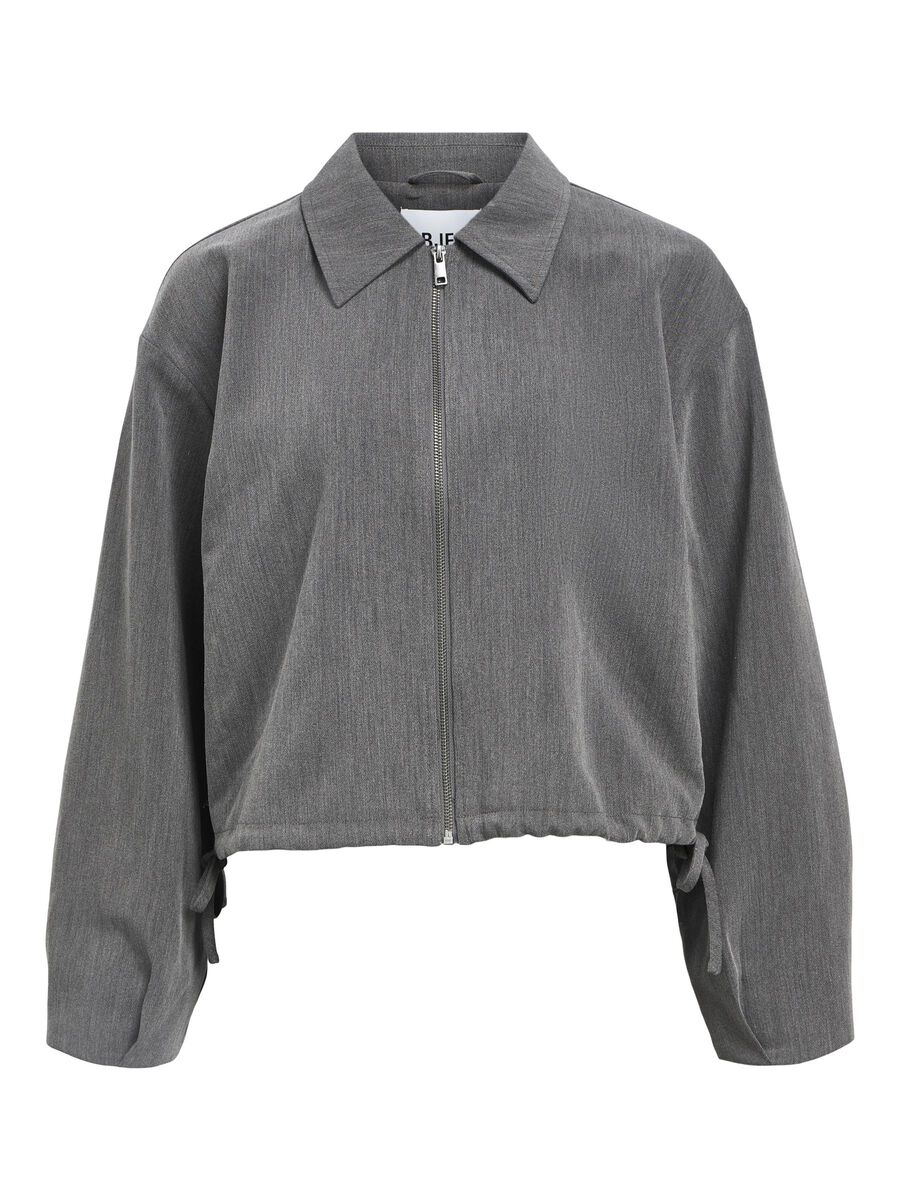 Carousel image - LÖS PASSFORM BOMBERJACKA, Medium Grey Melange | 1