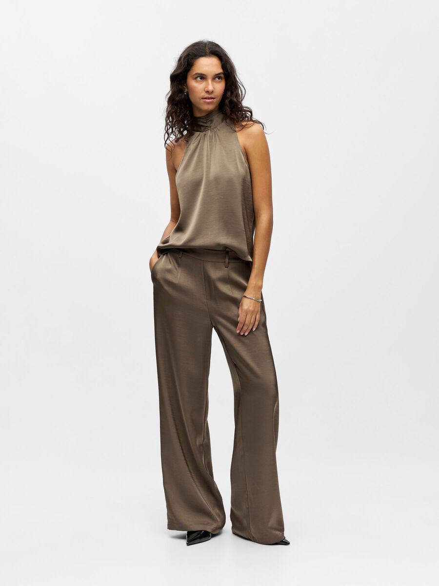 Carousel image - SATIN TROUSERS, Morel | 4