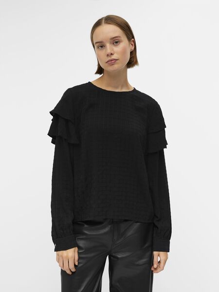 Object Collectors Item FLÆSET BLUSE, Black, highres - 23042881_Black_003.jpg