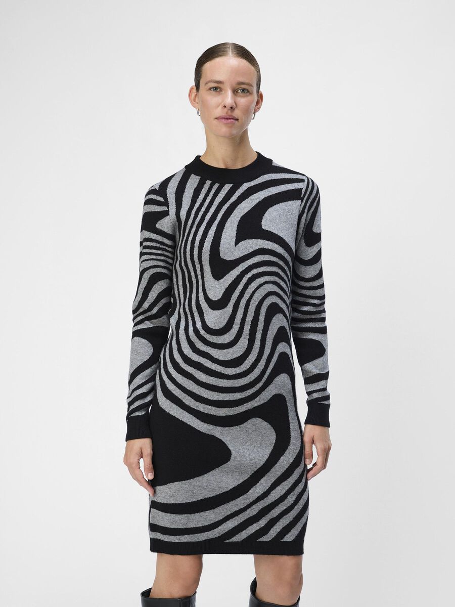 OBJECT OBJRAY KNITTED DRESS, Black, highres - 23040957_Black_1121606_003.jpg