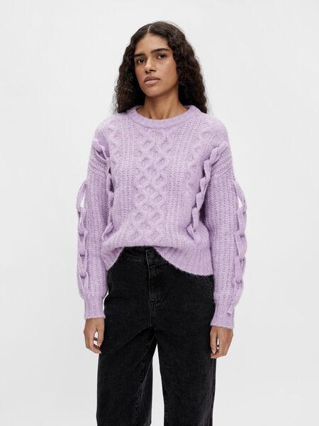 Object Collectors Item BRAIDED DETAIL KNITTED PULLOVER, Orchid Bloom, highres - 23037924_OrchidBloom_921673_003.jpg