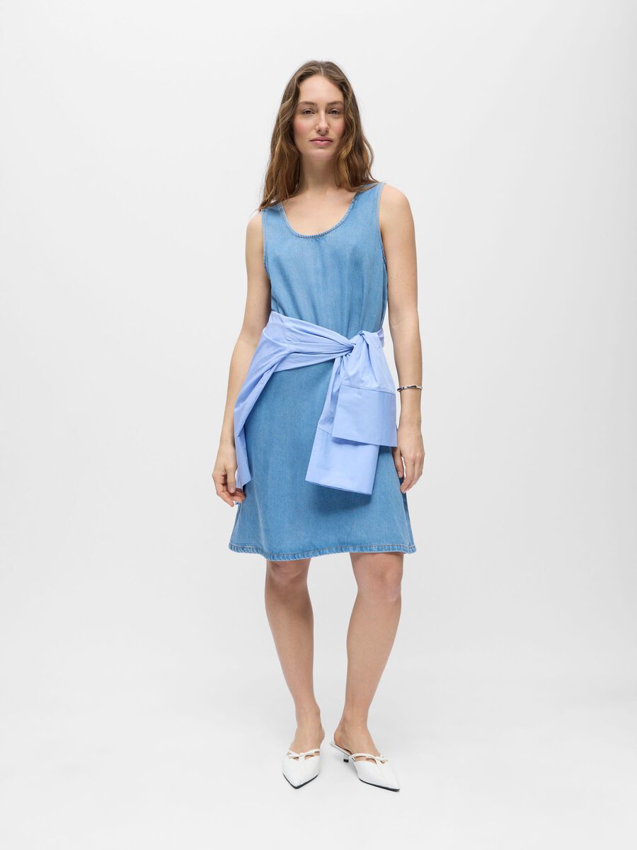 Carousel image - SANS MANCHES MINI-ROBE, Light Blue Denim | 4