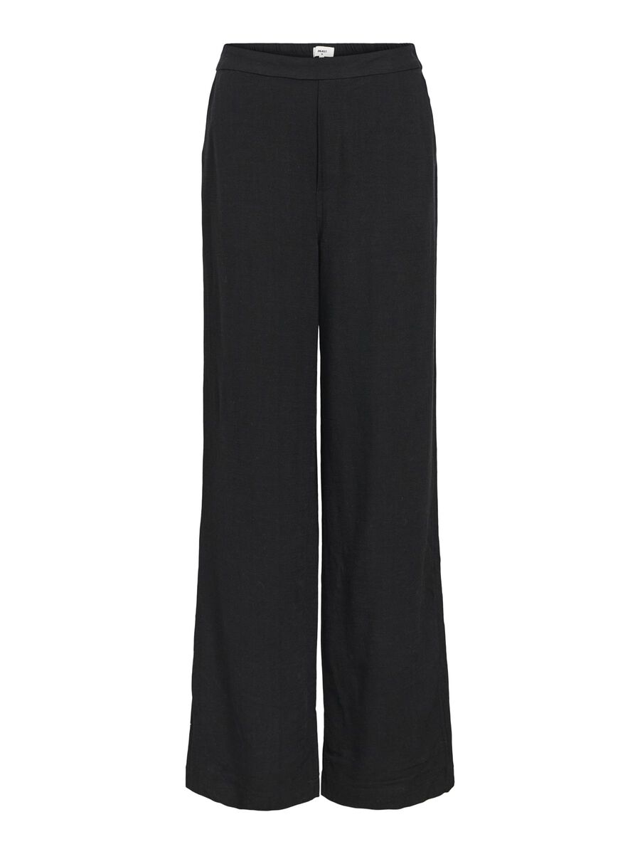 OBJECT LEINENMIX HOSE MIT WEITEM BEIN, Black, highres - 23040671_Black_001.jpg
