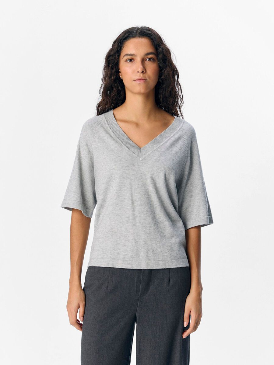 OBJECT OBJTHESS STRIKKET TOP, Light Grey Melange, highres - 23045806_LightGreyMelange_003.jpg