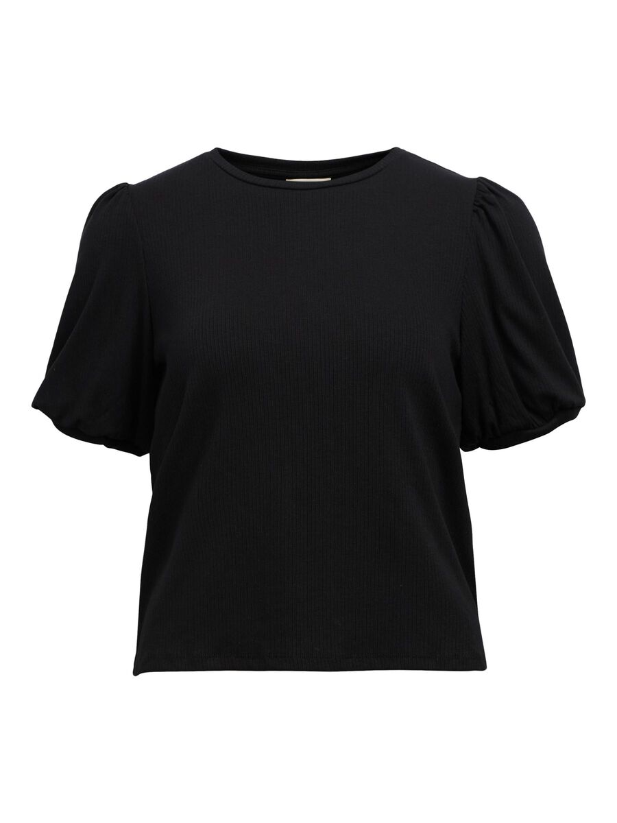 OBJECT BALLOON SLEEVED TOP, Black, highres - 23034454_Black_001.jpg