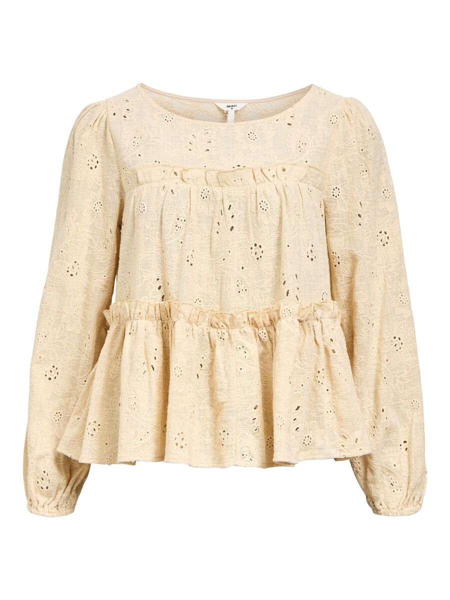 OBJECT BRODERIE ANGLAISE BLOUSE, Sandshell, highres - 23045984_Sandshell_001.jpg