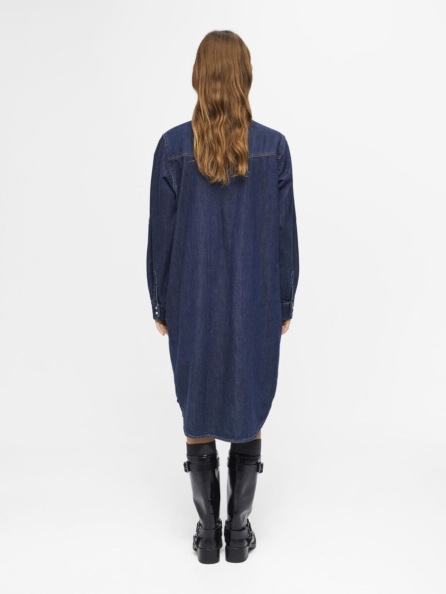 Product carousel image - DENIM SHIRT DRESS, Dark Blue Denim | 2